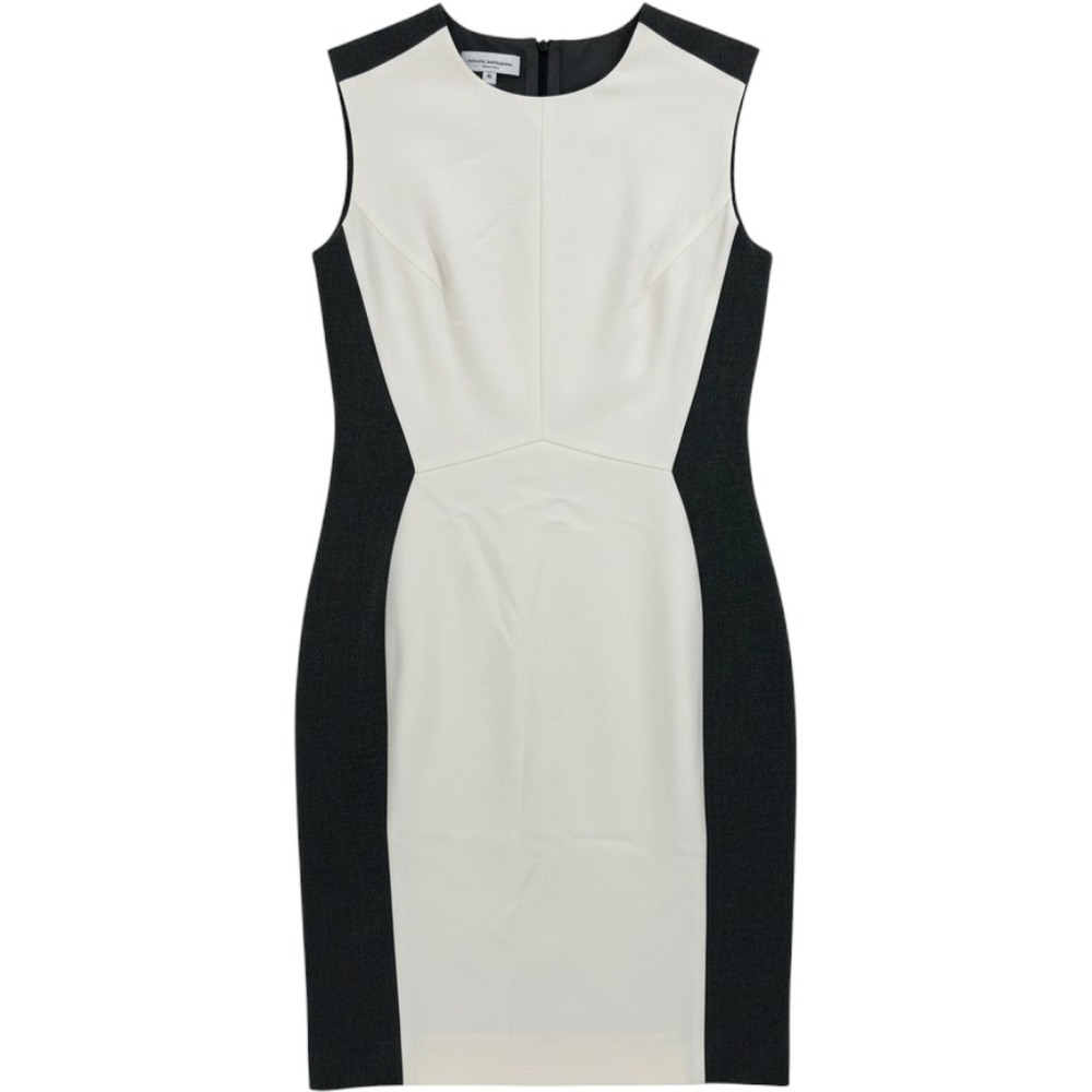 Narciso Rodriguez Colorblock Sheath Autumn Wedding Dress Ivory Sz 6